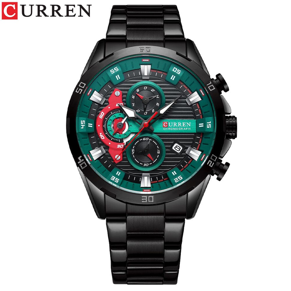CURREN Stainless Steel Watches - Stay Stylish, On-Time and Fashionable! Mechanical Watches PikNik black green 