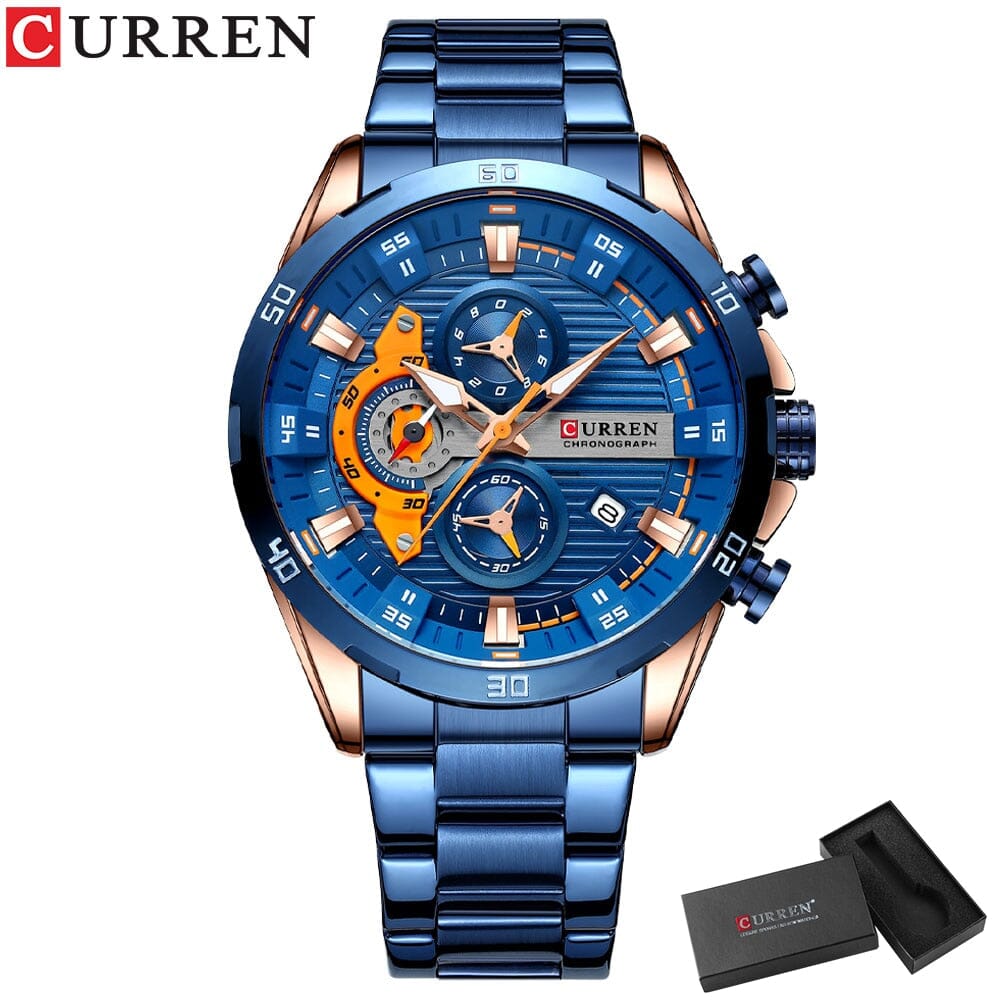 CURREN Stainless Steel Watches - Stay Stylish, On-Time and Fashionable! Mechanical Watches PikNik blue box 