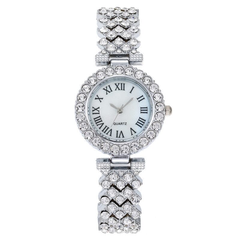 Reloj Mujer Luxury Watch and Bracelet Set - Elevate Your Style with Dazzling Diamonds - A Perfect Blend of Form and Function Mechanical Watches PikNik Sliver-1pc 