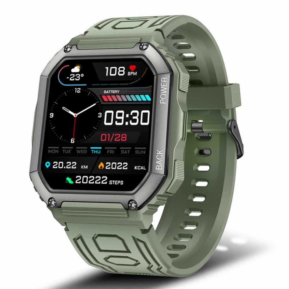 Men Big Battery Music Play Fitness Tracker - Stay Active and Stylish on-the-go with this Feature-Packed Smartwatch. Smart Watch SENBONO GREEN 