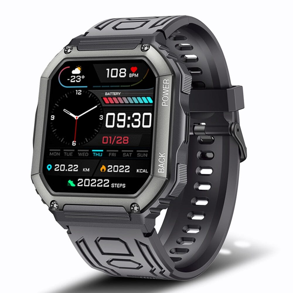 Men Big Battery Music Play Fitness Tracker - Stay Active and Stylish on-the-go with this Feature-Packed Smartwatch. Smart Watch SENBONO BLACK 